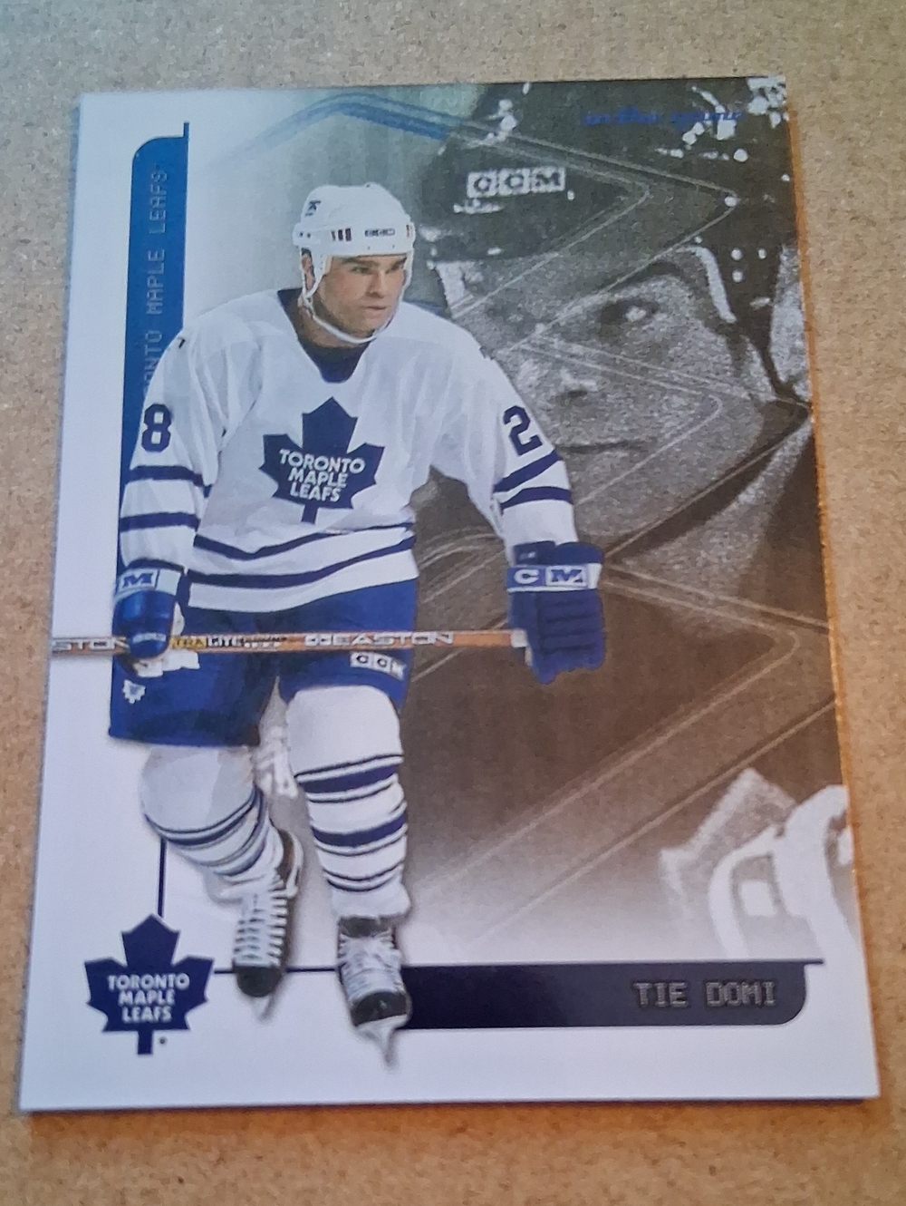 Tie Domi Hockey Trading Card - White & Blue